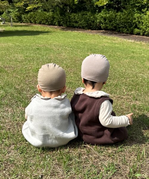 CIAOPANIC TYPY（チャオパニックティピー）の「【綿100％で洗える】【BABY】スウェットライクニットロンパース(OSORO)（ロンパース・キッズ・チャコールグレー/ブラウン/オフホワイト/レッド/サックスブルー・80）」の7枚目の写真