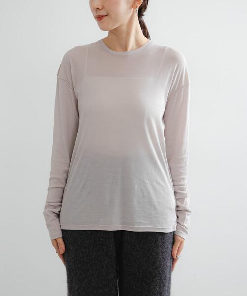 URBAN RESEARCH（アーバンリサーチ）の「new basic　OUT SEAM SHEER TOPS（Tシャツ/カットソー・レディース・グリーン系その他/グレー系その他/チャコールグレー・FREE）」の8枚目の写真