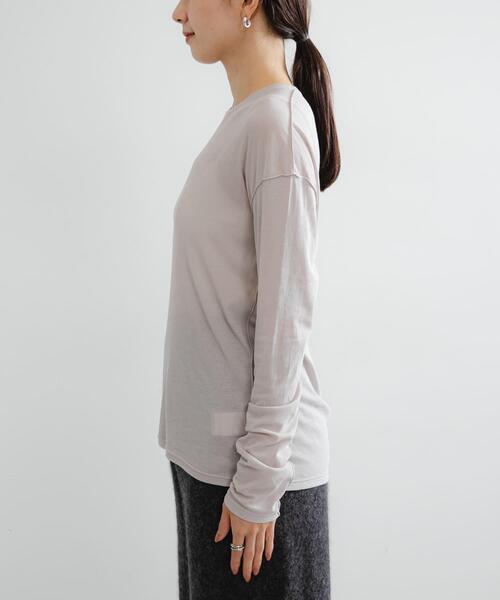 URBAN RESEARCH（アーバンリサーチ）の「new basic　OUT SEAM SHEER TOPS（Tシャツ/カットソー・レディース・グリーン系その他/グレー系その他/チャコールグレー・FREE）」の9枚目の写真