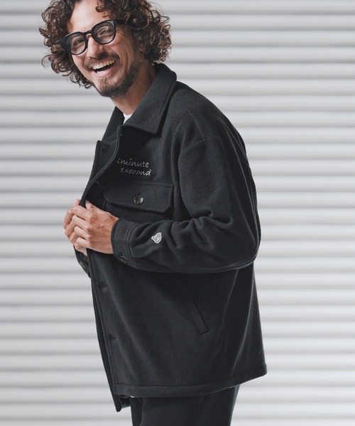 1minute 1second(ワンミニットワンセカンド)の「mj11157-soft fleece CPO jacket with cursive embroidery フリースジャケット(1M25F140)(その他アウター・メンズ・ホワイト/ネイビー/ブラック・XL/L/M/S)」の18枚目の写真