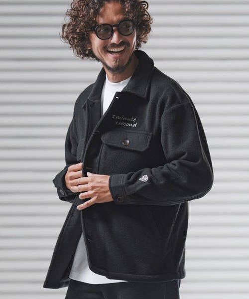 1minute 1second(ワンミニットワンセカンド)の「mj11157-soft fleece CPO jacket with cursive embroidery フリースジャケット(1M25F140)(その他アウター・メンズ・ホワイト/ネイビー/ブラック・XL/L/M/S)」の19枚目の写真