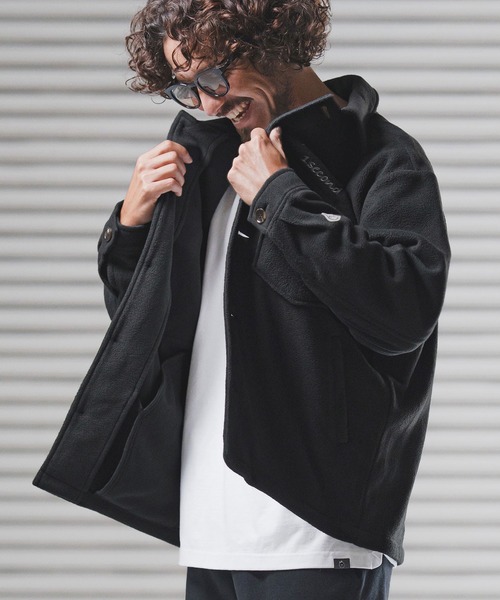 1minute 1second(ワンミニットワンセカンド)の「mj11157-soft fleece CPO jacket with cursive embroidery フリースジャケット(1M25F140)(その他アウター・メンズ・ホワイト/ネイビー/ブラック・XL/L/M/S)」の21枚目の写真