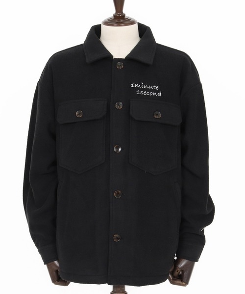 1minute 1second(ワンミニットワンセカンド)の「mj11157-soft fleece CPO jacket with cursive embroidery フリースジャケット(1M25F140)(その他アウター・メンズ・ホワイト/ネイビー/ブラック・XL/L/M/S)」の8枚目の写真