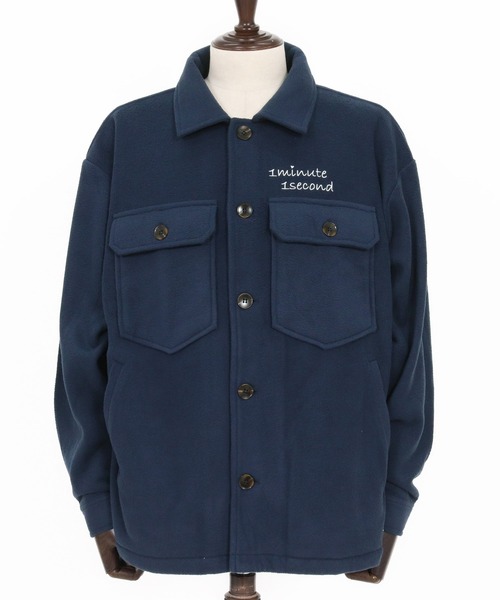 1minute 1second(ワンミニットワンセカンド)の「mj11157-soft fleece CPO jacket with cursive embroidery フリースジャケット(1M25F140)(その他アウター・メンズ・ホワイト/ネイビー/ブラック・XL/L/M/S)」の11枚目の写真