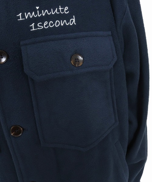 1minute 1second(ワンミニットワンセカンド)の「mj11157-soft fleece CPO jacket with cursive embroidery フリースジャケット(1M25F140)(その他アウター・メンズ・ホワイト/ネイビー/ブラック・XL/L/M/S)」の14枚目の写真