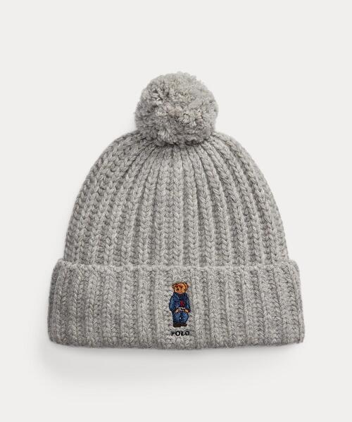 Polo ベア ウールブレンド ポンポン ビーニー（ニットキャップ