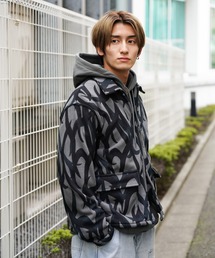 MADE IN STANDARD / メイドインスタンダード PRINTED ACTIVE ZIP-UP SHORT JACKET トライバルカモ フリースジャケット ブルゾン ショート丈