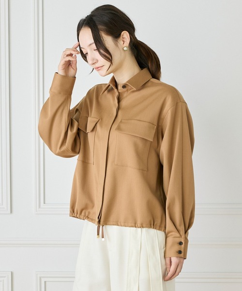 INED（イネド）の「ＴＷサテン2WAYブラウス（シャツ/ブラウス・レディース・チャコールグレー/ネイビー/キャメル・9号/11号）」の10枚目の写真