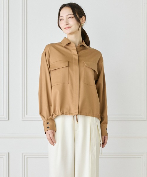 INED（イネド）の「ＴＷサテン2WAYブラウス（シャツ/ブラウス・レディース・チャコールグレー/ネイビー/キャメル・9号/11号）」の11枚目の写真