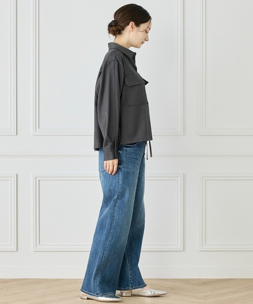 INED（イネド）の「ＴＷサテン2WAYブラウス（シャツ/ブラウス・レディース・チャコールグレー/ネイビー/キャメル・9号/11号）」の14枚目の写真