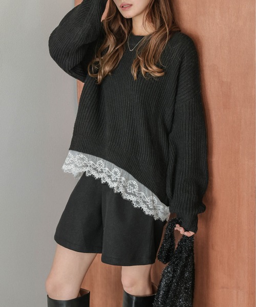 GIVENCHY  裾レースニット GIVENCHY 裾レースニット