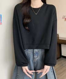ショート丈スウェットトップス