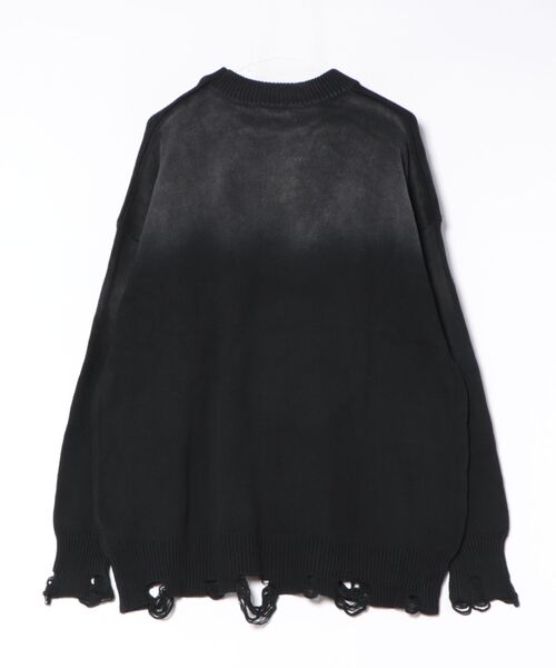 aimoha（アイモハ）の「ダメージ加工 ニットプルオーバー/Distressed knit pullover aimoha neo（ニット/セーター・メンズ・カーキ/パープル/ブラック・XX-LARGE/X-LARGE/XXX-LARGE）」の22枚目の写真