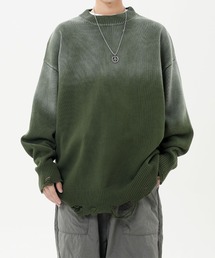 aimoha(�A�C���n)�̃_���[�W���H �j�b�g�v���I�[�o�[/Distressed knit pullover aimoha neo(�j�b�g/�Z�[�^�[)