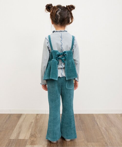 BREEZE（ブリーズ）の「【ジュニア対応】ベロア2Pトップス（Tシャツ/カットソー・キッズ・キナリ/グリーン/ブラック・140/130/80/90/100/110/120）」の5枚目の写真