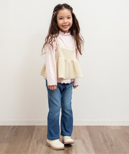 BREEZE（ブリーズ）の「【ジュニア対応】ベロア2Pトップス（Tシャツ/カットソー・キッズ・キナリ/グリーン/ブラック・140/130/80/90/100/110/120）」の7枚目の写真