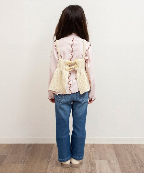 BREEZE（ブリーズ）の「【ジュニア対応】ベロア2Pトップス（Tシャツ/カットソー・キッズ・キナリ/グリーン/ブラック・140/130/80/90/100/110/120）」の8枚目の写真