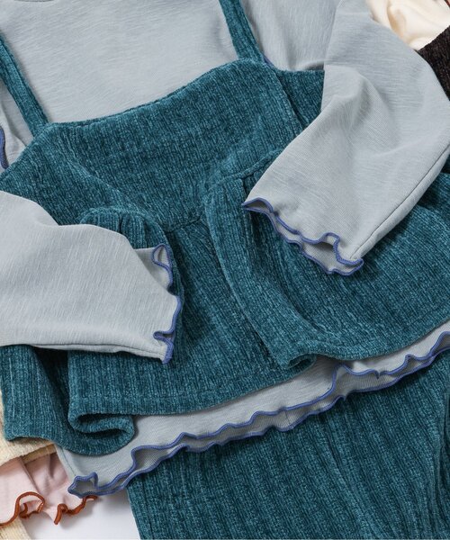 BREEZE（ブリーズ）の「【ジュニア対応】ベロア2Pトップス（Tシャツ/カットソー・キッズ・キナリ/グリーン/ブラック・140/130/80/90/100/110/120）」の11枚目の写真