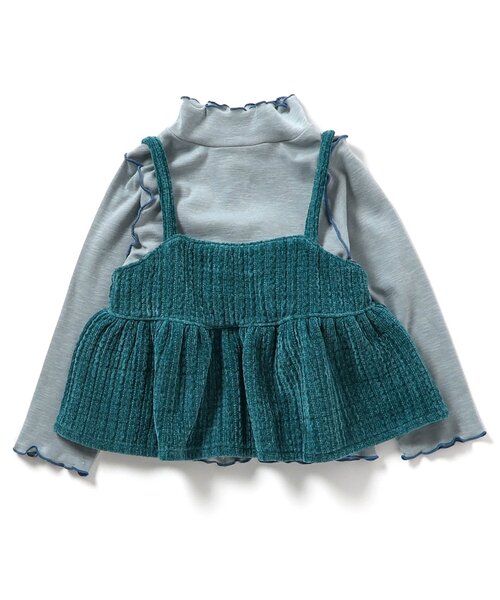 BREEZE（ブリーズ）の「【ジュニア対応】ベロア2Pトップス（Tシャツ/カットソー・キッズ・キナリ/グリーン/ブラック・140/130/80/90/100/110/120）」の14枚目の写真