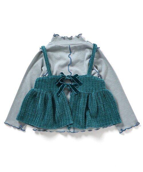 BREEZE（ブリーズ）の「【ジュニア対応】ベロア2Pトップス（Tシャツ/カットソー・キッズ・キナリ/グリーン/ブラック・140/130/80/90/100/110/120）」の21枚目の写真