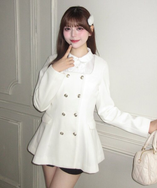 Belle Charme】クラシカルフリルカラージャケット（ノーカラー