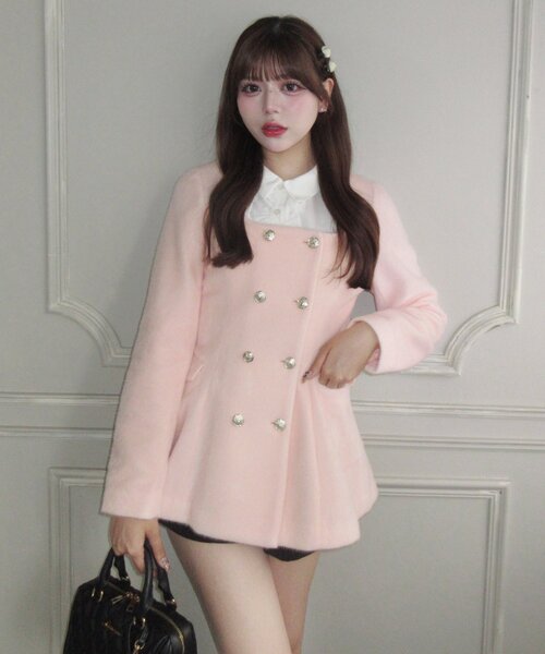 Belle Charme】クラシカルフリルカラージャケット（ノーカラー