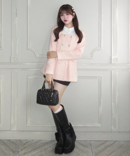 Belle Charme】クラシカルフリルカラージャケット（ノーカラー