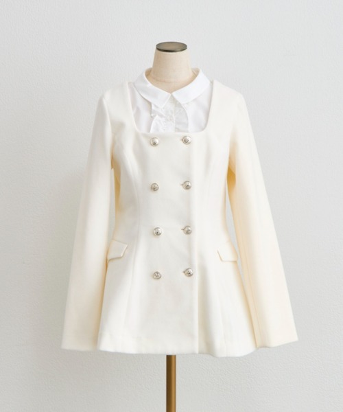 Belle Charme】クラシカルフリルカラージャケット（ノーカラー