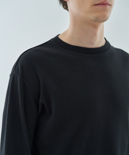 ESTNATION（エストネーション）の「ESTNATION / コットンフライス クルーネックカットソー（Tシャツ/カットソー・メンズ・ホワイト/ブラック・MEDIUM/LARGE/X-LARGE）」の7枚目の写真