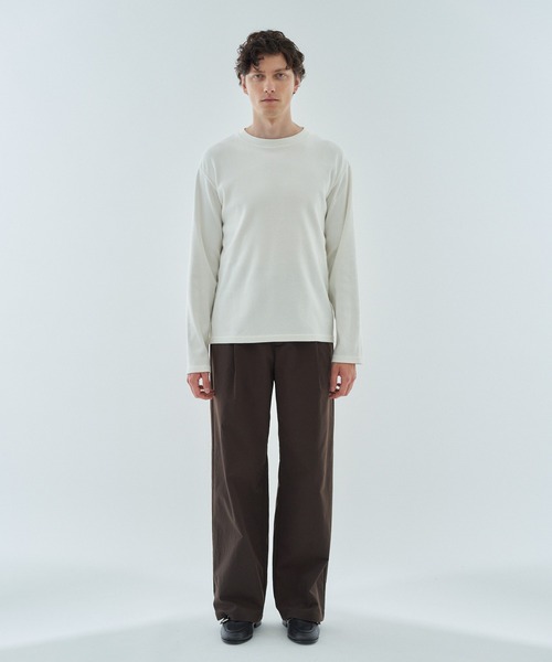 ESTNATION（エストネーション）の「ESTNATION / コットンフライス クルーネックカットソー（Tシャツ/カットソー・メンズ・ホワイト/ブラック・MEDIUM/LARGE/X-LARGE）」の13枚目の写真