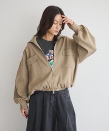 総針ニットWzipブルゾン