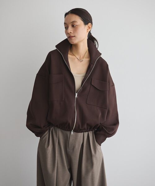 GARAGE OF GOOD CLOTHING（ガレージオブグッドクロージング）の「総針ニットWzipブルゾン（ブルゾン・レディース・ベージュ/ブラウン/ブラック・FREE）」の2枚目の写真