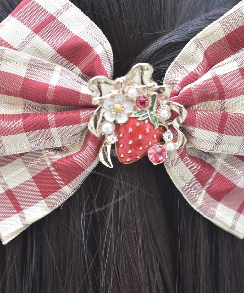 axes femme（アクシーズファム）の「デコレーションベリークリップ（バレッタ/ヘアクリップ・レディース・ワイン/ピンク・FREE）」の4枚目の写真