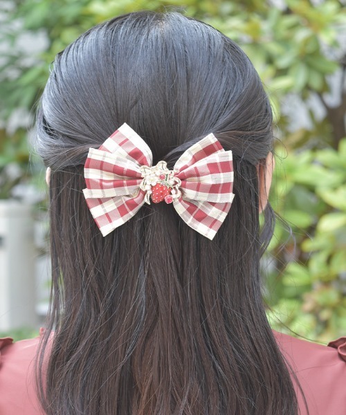 axes femme（アクシーズファム）の「デコレーションベリークリップ（バレッタ/ヘアクリップ・レディース・ワイン/ピンク・FREE）」の5枚目の写真