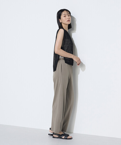 Gabardine K.T（ギャバジンケーティー）の「コイルヤーン レーシーベスト（ベスト・レディース・ブラック/グレー・9号）」の11枚目の写真