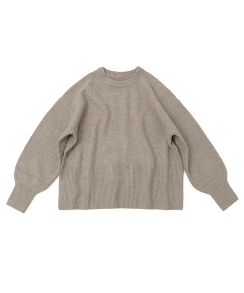 Fashion Letter(ファッションレター)の「サイドスリット オーバーサイズ ロングニットプルオーバー(ニット/セーター・レディース・オートミール/チャコール/オレンジ/グレイッシュベージュ/ライトブルー/ブルー・M)」の12枚目の写真