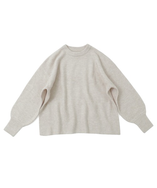 Fashion Letter(ファッションレター)の「サイドスリット オーバーサイズ ロングニットプルオーバー(ニット/セーター・レディース・オートミール/チャコール/オレンジ/グレイッシュベージュ/ライトブルー/ブルー・M)」の18枚目の写真