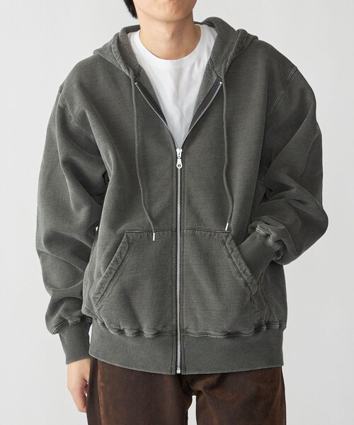 SHIPS（シップス）の「Redwood Classics: 16オンス フェード ジップ パーカ（パーカー・メンズ・ケリーグリーン/ライトパープル/ダークグレー/ライトグレー・SMALL/LARGE/MEDIUM）」の3枚目の写真
