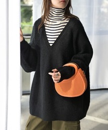 モヘアニット Vネック」に該当するブラック/黒色系のファッション通販