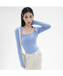 AVANDRESS（アバンドレス ）の「BELL Bolero Cropped T BLACK（Tシャツ/カットソー）」