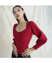 AVANDRESS（アバンドレス ）の「Square Neck Balloon Knitwear RED（ニット/セーター・レディース）」