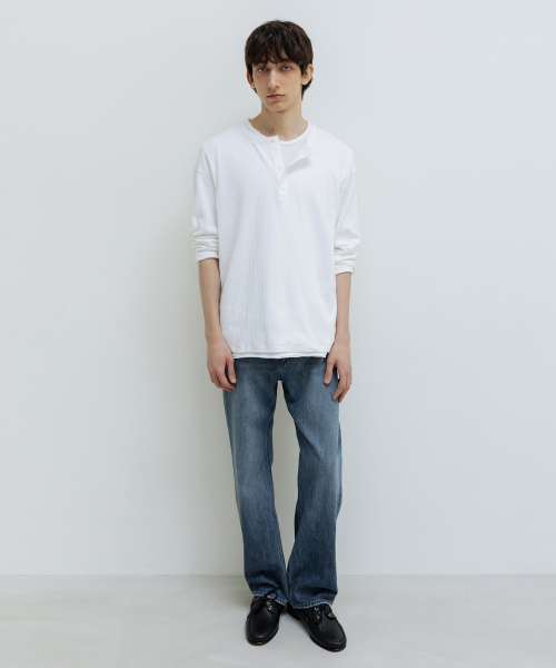 INSILENCE(インサイロンス)の「リブヘンリーネックロングスリーブ ホワイト(Tシャツ/カットソー・レディース・その他・LARGE/SMALL/MEDIUM)」の2枚目の写真