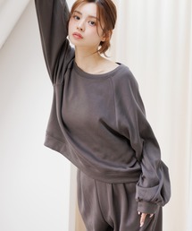 Dita（ディータ）の「裏シャギーストレッチトレーナー×ロングパンツセット（ルームウェア/パジャマ）」