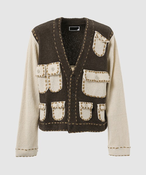 PHINGERIN（フィンガリン）の「PG1 POCKET CARDIGAN（カーディガン/ボレロ・メンズ・バーガンディー/ベージュ/ネイビー・M/L）」の2枚目の写真