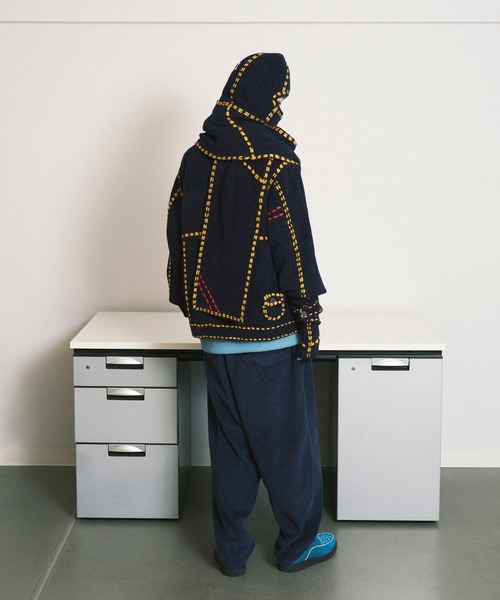 PHINGERIN（フィンガリン）の「PG1 POCKET CARDIGAN（カーディガン/ボレロ・メンズ・バーガンディー/ベージュ/ネイビー・M/L）」の5枚目の写真