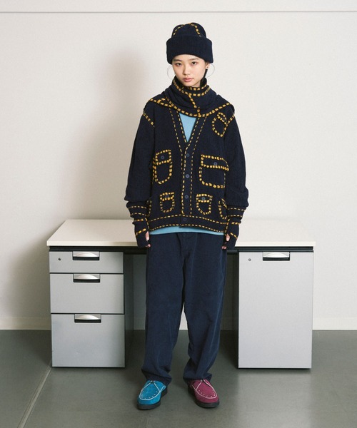 PHINGERIN（フィンガリン）の「PG1 POCKET CARDIGAN（カーディガン/ボレロ・メンズ・バーガンディー/ベージュ/ネイビー・M/L）」の6枚目の写真