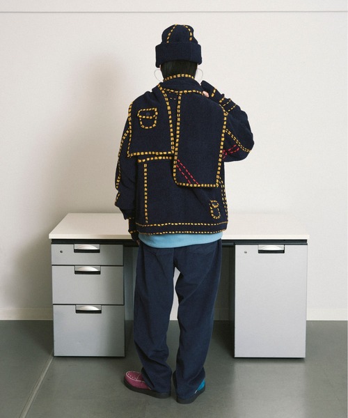 PHINGERIN（フィンガリン）の「PG1 POCKET CARDIGAN（カーディガン/ボレロ・メンズ・バーガンディー/ベージュ/ネイビー・M/L）」の7枚目の写真