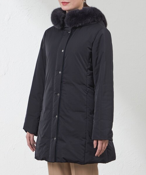 amaca(アマカ)の「サテンダウン(ダウンジャケット/コート・レディース・ベージュ系その他5/ダークネイビー・38/40)」の7枚目の写真