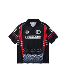 FREEDOM（フリーダム）の「レーシングピケTシャツ(ブラック)（ポロシャツ）」