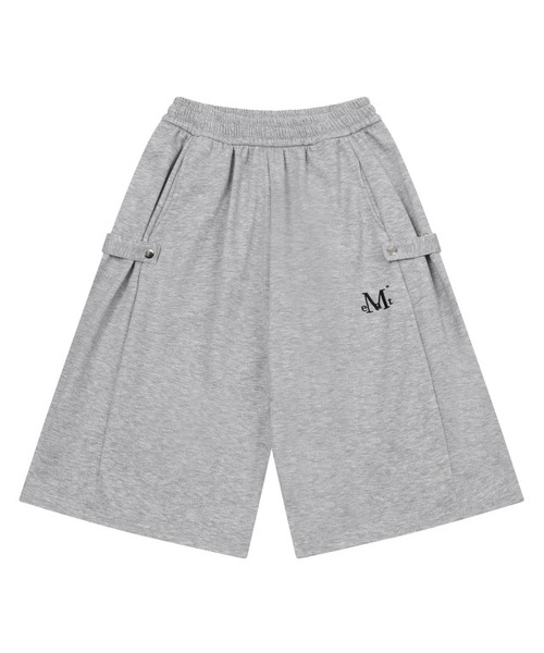 MUCENT（ムセント）の「ウィアーサイドボタンスウェットバミューダハーフパンツ 男女共用 (3カラー)（スウェットパンツ・レディース・ブラウン/グレー/ブラック・FREE）」の2枚目の写真